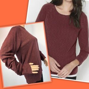 JAMES PERSE VINTAGE FLEECE SWEATER SOFT MAROON S